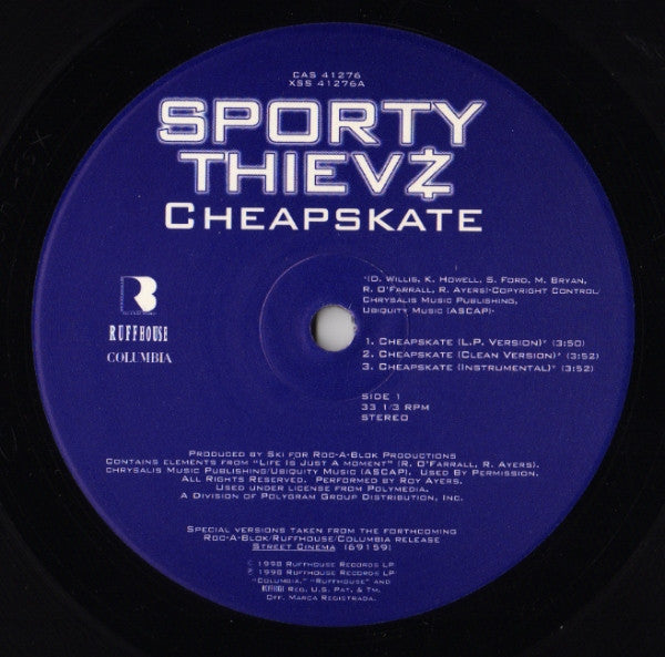 Sporty Thievz - Cheapskate (You Ain't Gettin' Nada) / Raw Footage (Vinyle Usagé)
