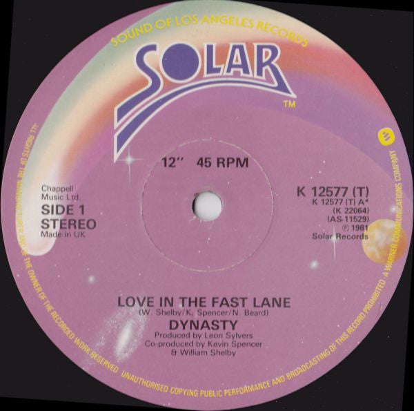 Dynasty - Love in the Fast Lane (Vinyle Usagé)