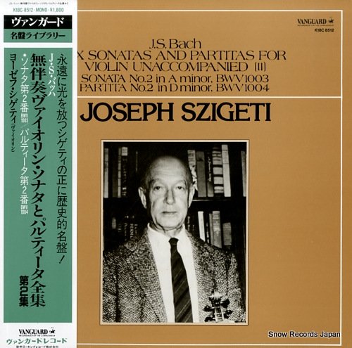 Bach / Szigeti - Sonata No 2 / Partita No 2 (For Violin Unaccompanied) (Vinyle Usagé)