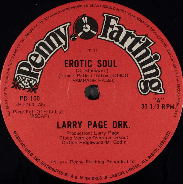 Larry Page Ork / Loving Influence - Erotic Soul / Im Hooked on You (Vinyle Usagé)