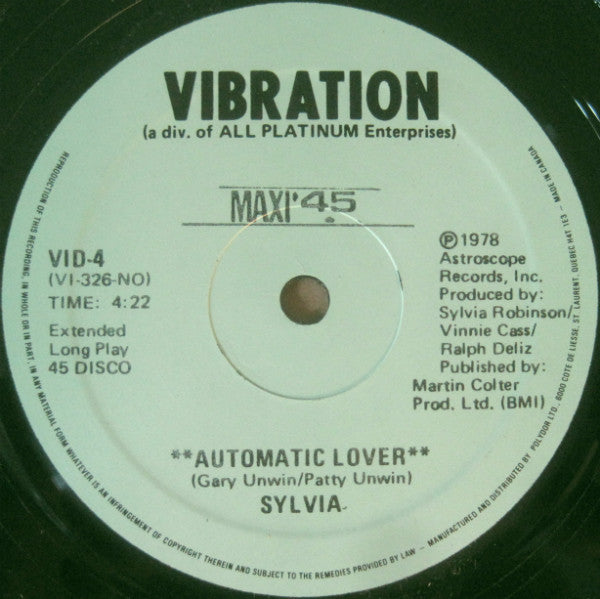 Sylvia - Automatic Lover (Vinyle Usagé)