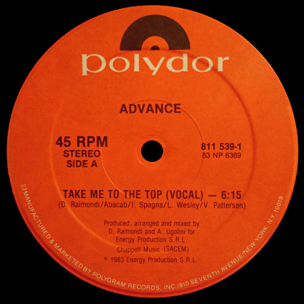 Advance - Take Me to the Top (Vinyle Usagé)