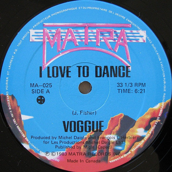 Voggue - I Love to Dance (Vinyle Usagé)