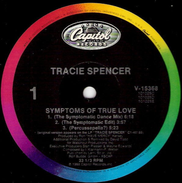 Tracie Spencer - Symptoms Of True Love (Vinyle Usagé)