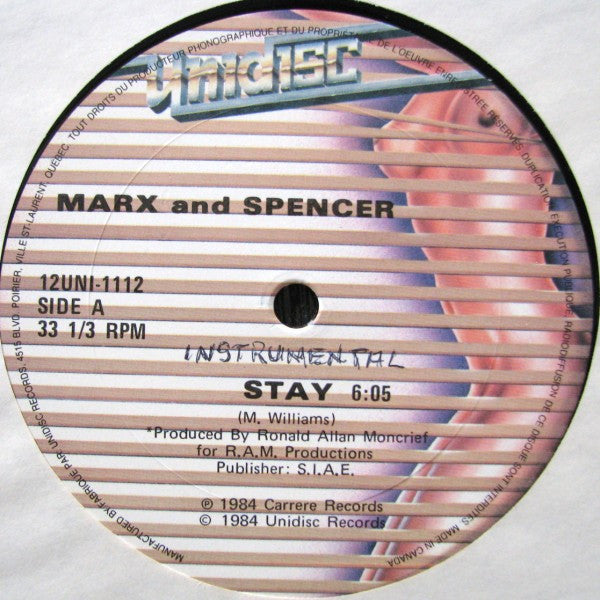 Marx and Spencer - Stay (Vinyle Usagé)