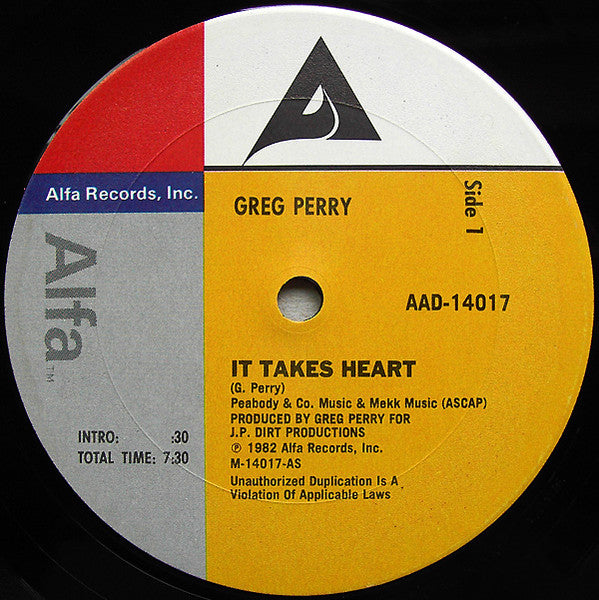 Greg Perry - It Takes Heart (Vinyle Usagé)