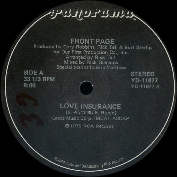 Front Page - Love Insurance (Vinyle Usagé)