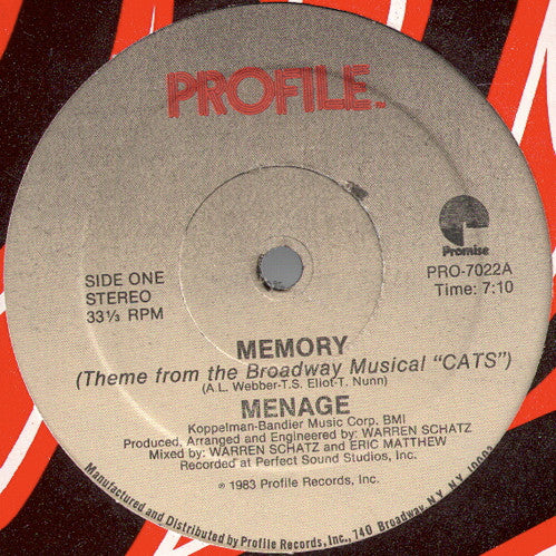Menage - Memory (Vinyle Usagé)