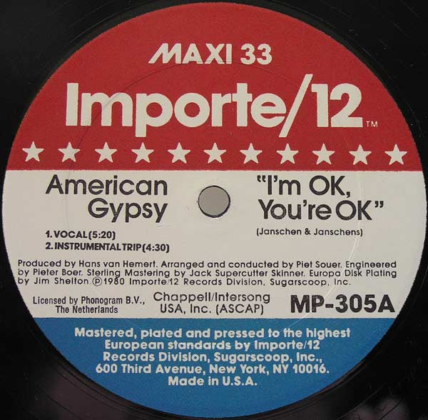 American Gypsy - Im Ok Youre Ok (Vinyle Usagé)