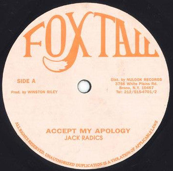 Jack Radics / Red Dragon - Accept My Apology / Yu Body Good (Vinyle Usagé)