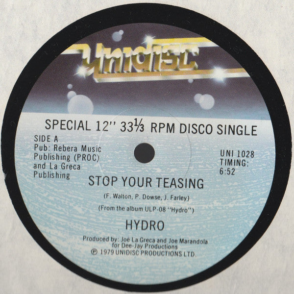 Hydro - Stop Your Teasing (Vinyle Usagé)