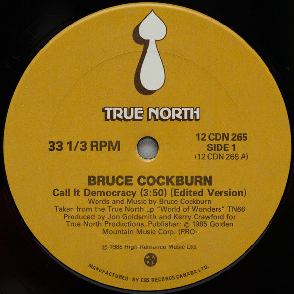 Bruce Cockburn - Call It Democracy (Vinyle Usagé)