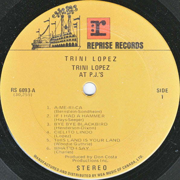 Trini Lopez - At PJs (Vinyle Usagé)