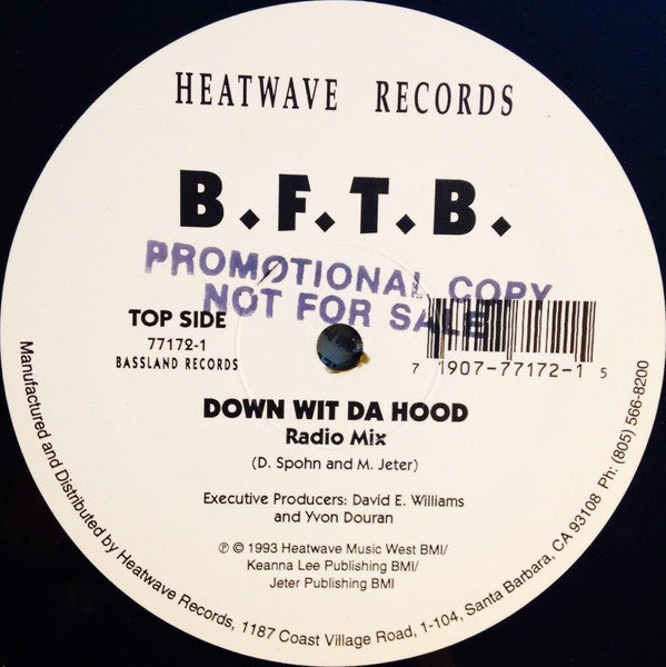 BFTB - Down With Da Hood (Vinyle Usagé)