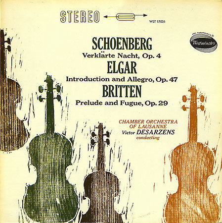 Schoenberg / Elgar / Britten / Desarzens - Verklarte Nacht / Introduction And Allegro / Prelude And Fugue (Vinyle Usagé)