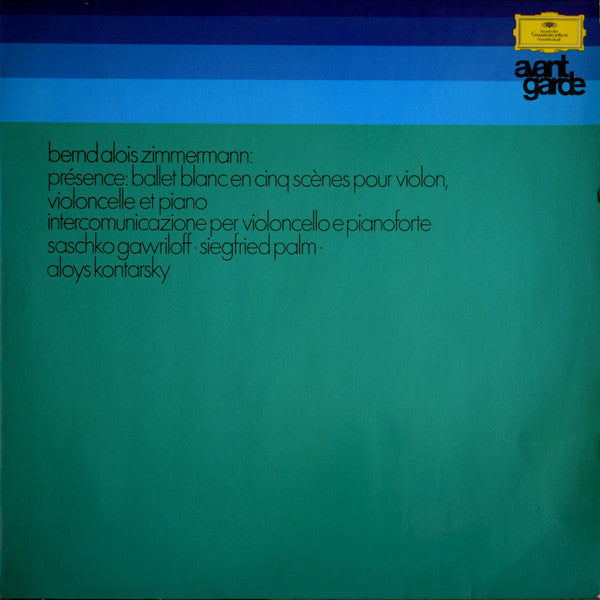 Zimmermann / Kontarsky / Gawriloff - Presence / Intercomunicazione (Vinyle Usagé)