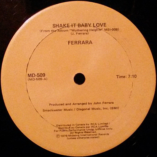 Ferrara - Shake It Baby Love (Vinyle Usagé)