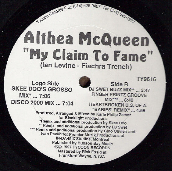 Althea McQueen - My Claim To Fame (Vinyle Usagé)