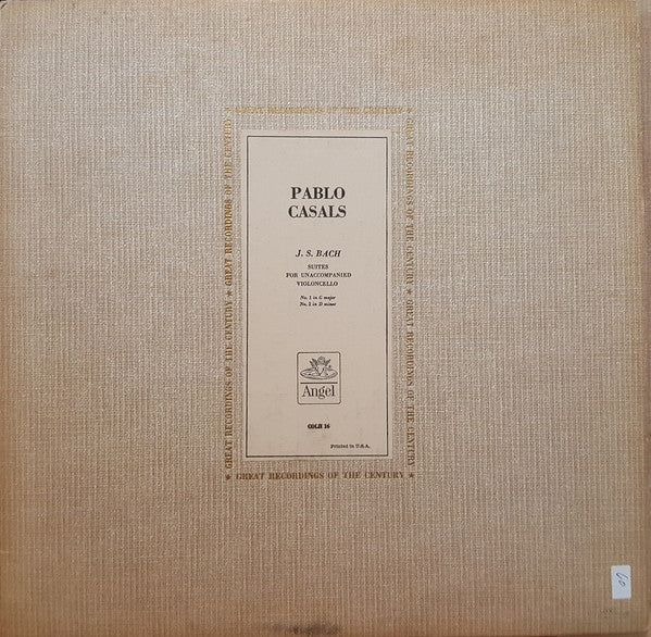 Bach / Casals - Cello Suites No 1 / No 2 (Vinyle Usagé)