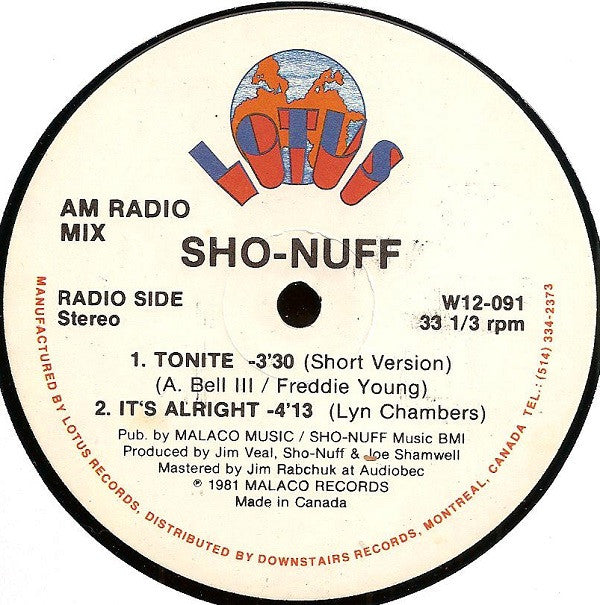 Sho Nuff - Tonite (Vinyle Usagé)