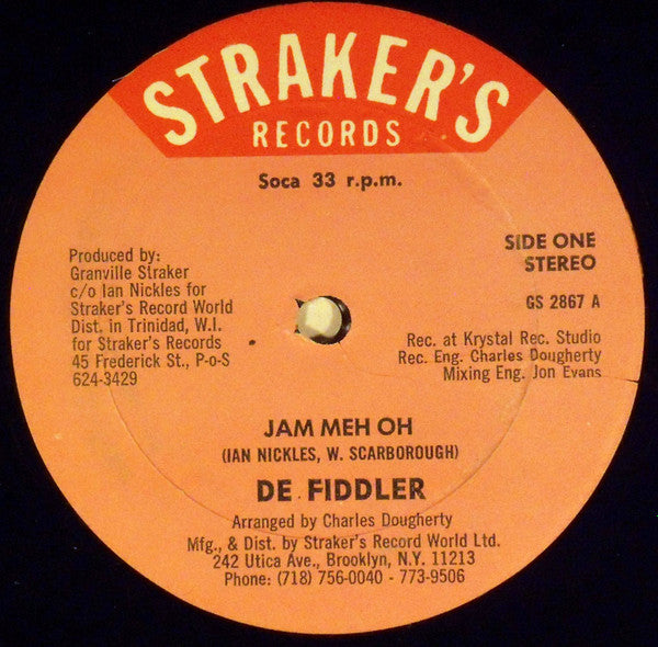 De Fiddler - Jam Meh Oh (Vinyle Usagé)