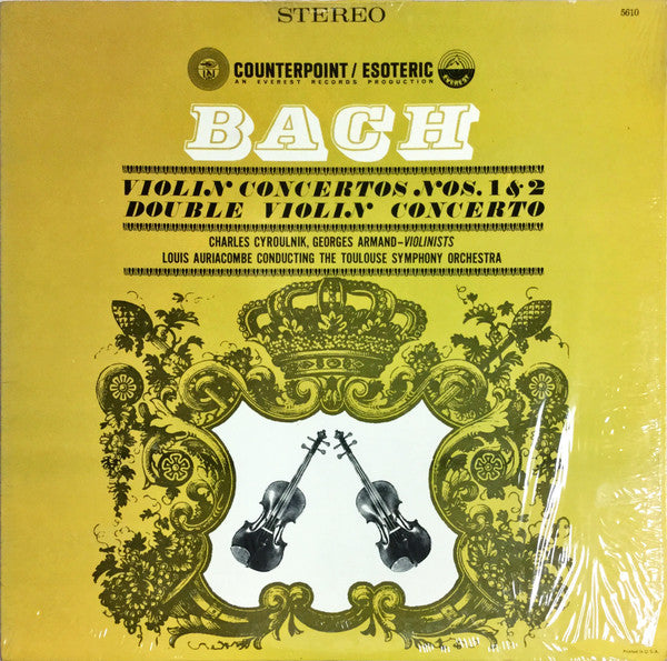 Bach / Auriacombe - Violin Concertos No 1 & 2 / Double Violin Concerto (Vinyle Usagé)