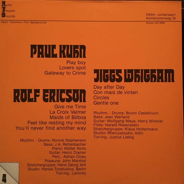 Paul Kuhn / Rolf Ericson / Jiggs Whigham - KTS-4 (Vinyle Usagé)