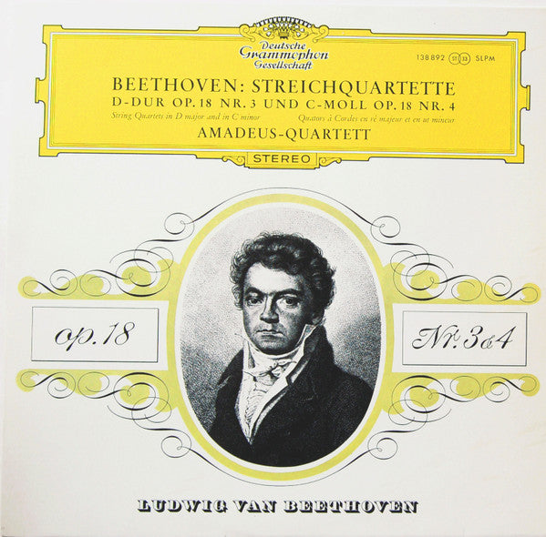 Beethoven / Amadeus-Quartett - Streichquartette Nr 3 / Nr 4 (Vinyle Usagé)