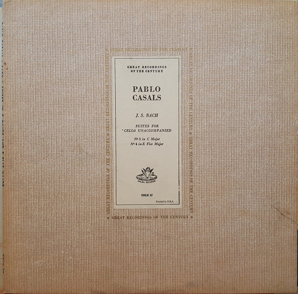 Bach / Casals - Cello Suites No 3 / No 4 (Vinyle Usagé)