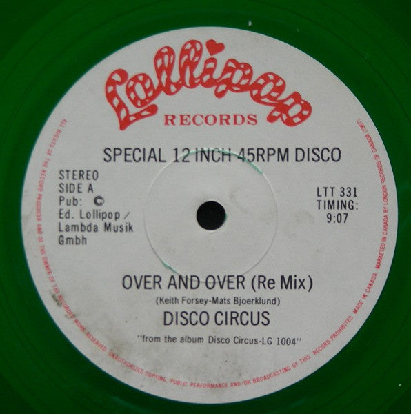 Disco Circus - Over and Over (Re Mix) (Vinyle Usagé)