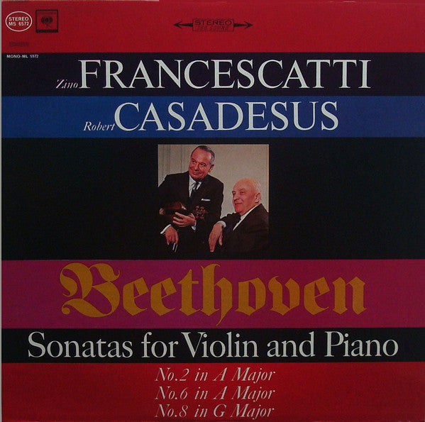 Beethoven / Francescatti / Casadesus - Violin Sonatas No 2 / No 6 / No 8 (Vinyle Usagé)