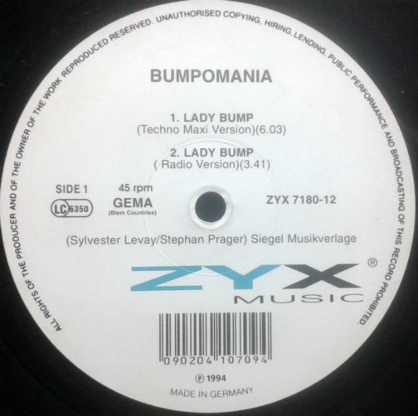 Bumpomania - Lady Bump (Vinyle Usagé)