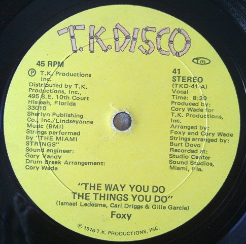 Foxy - The Way You Do The Things You Do (Vinyle Usagé)