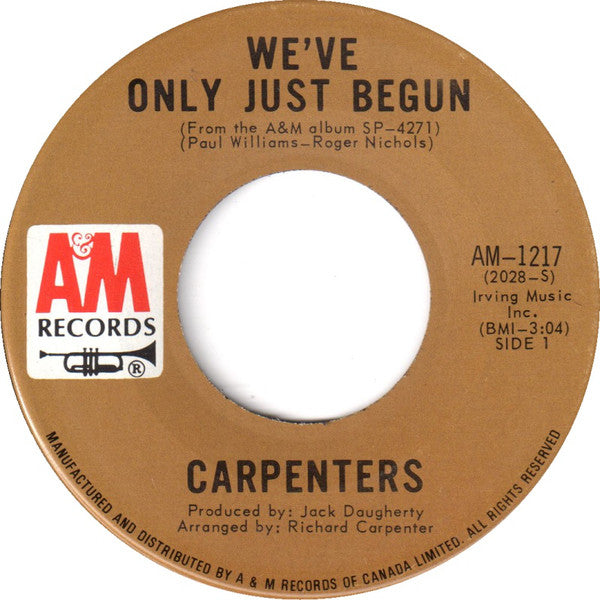 Carpenters - Weve Only Just Begun (45-Tours Usagé)