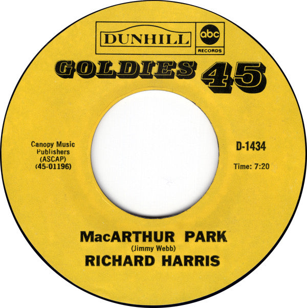 Richard Harris - Macarthur Park / The Yard Went On Forever (45-Tours Usagé)