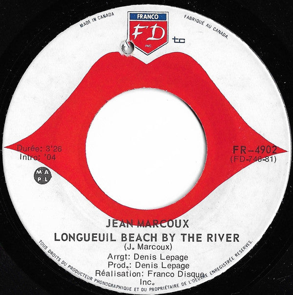Jean Marcoux - Longueuil Beach By The River / La Legende Dun Pays (45-Tours Usagé)