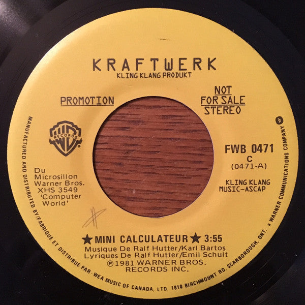 Kraftwerk - Mini Calculateur (45-Tours Usagé)