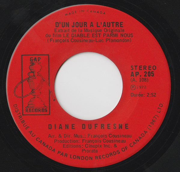 Diane Dufresne - Dun Jour A Lautre (45-Tours Usagé)