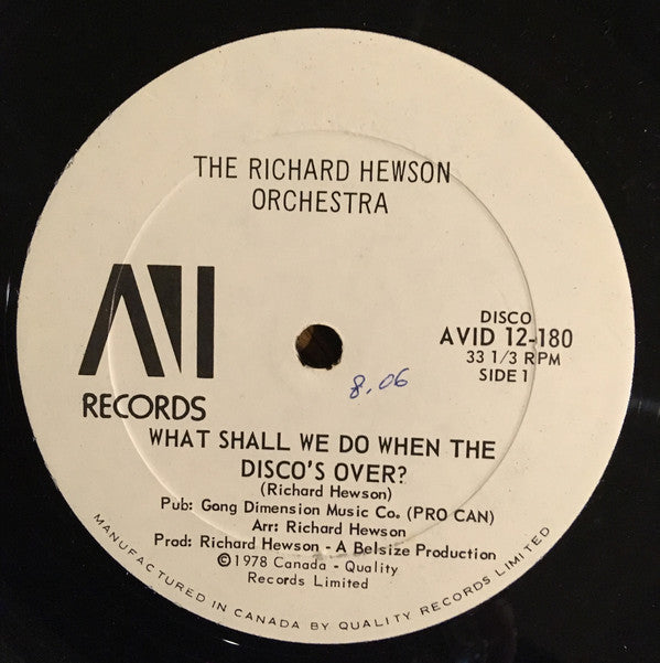 Richard Hewson Orchestra - What Shall We Do When the Discos Over (Vinyle Usagé)