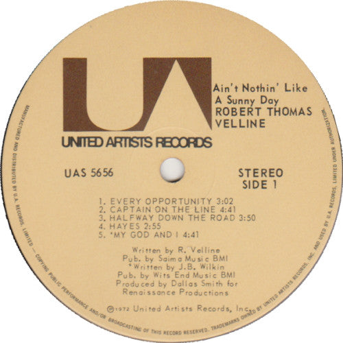 Robert Thomas Velline - Nothin Like a Sunny Day (Vinyle Usagé)