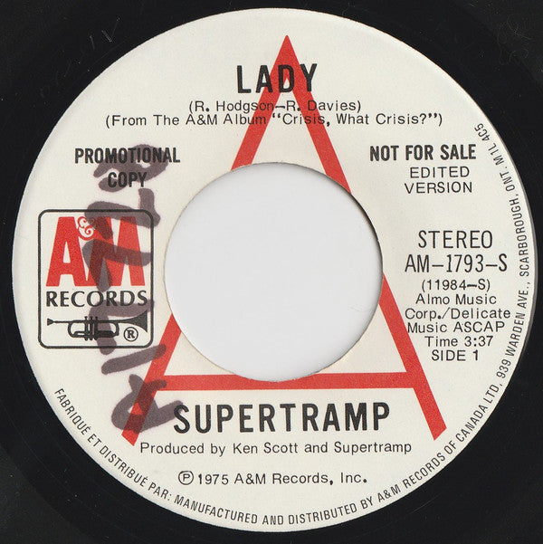 Supertramp - Lady (45-Tours Usagé)