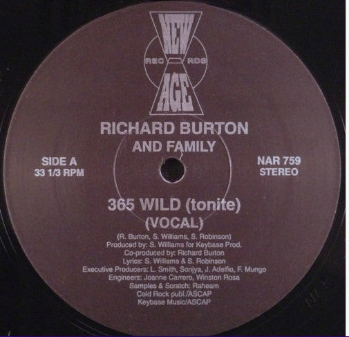 Richard Burton And Family - 365 Wild (tonite) (Vinyle Usagé)