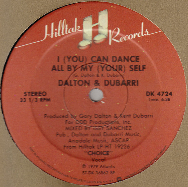 Dalton and Dubarri -  I (You) Can Dance All By My (Your) Self (Vinyle Usagé)
