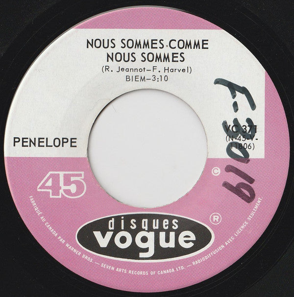 Penelope - Nous Sommes Comme Nous Sommes (45-Tours Usagé)