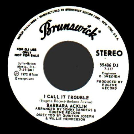 Barbara Acklin - I Call It Trouble (45-Tours Usagé)