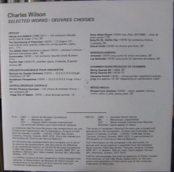 Charles Wilson (5) - Portrait Musical - Portrait No8 (45-Tours Usagé)