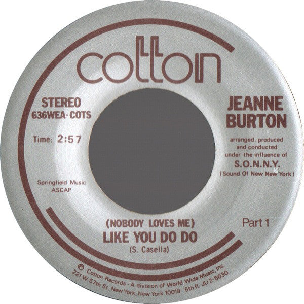 Jenny Burton - (nobody Loves Me) Like You Do Do (45-Tours Usagé)