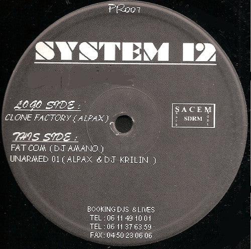 Alpax / DJ Amano / Alpax and DJ Krilin - System 12 (Vinyle Usagé)