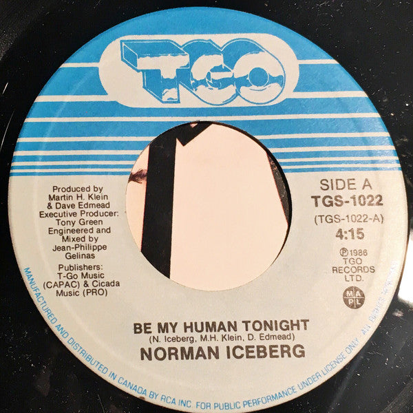 Norman Iceberg - Be My Human Tonight (45-Tours Usagé)