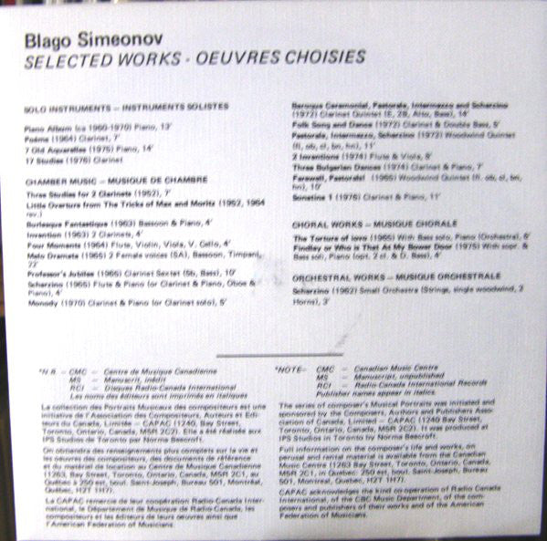 Blago Simeonov - Portrait Musical - Portrait No9 (45-Tours Usagé)